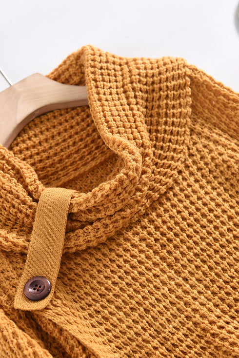Buttoned Wrap Turtleneck Sweater